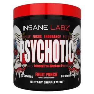 Insane Labz 4 FOUR EVER Psychotic Pre Workout AMP - Fruit Punch 216g Powder (Pack of 1, 35 Servings)