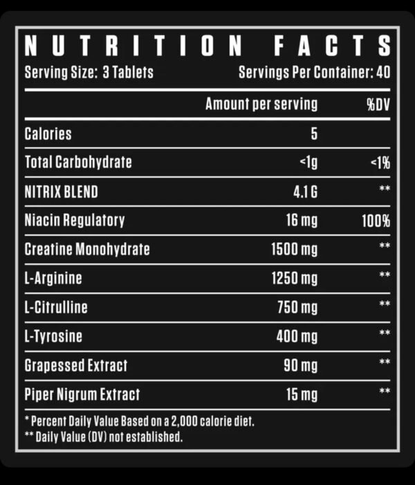 Dexter Jackson Black Series Nitrix Oxide Booster – 120 Tablets