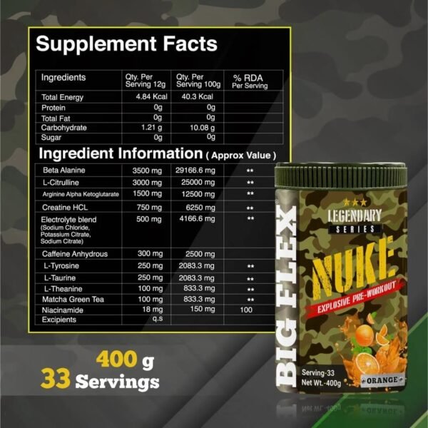 Bigflex Pre-Workout Nuke - 400 gm (0.88 Lb),